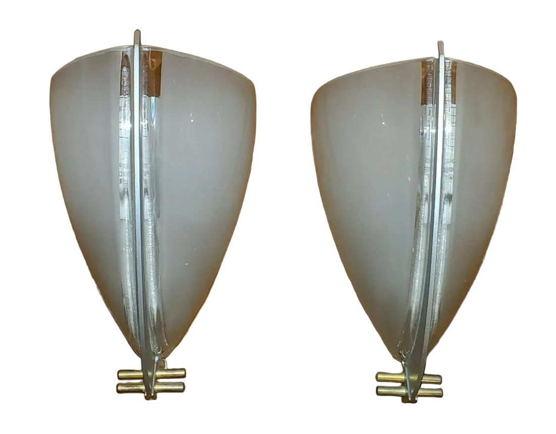 Post Modern Italian VeArt Glass and Chrome Sconces (1 of 9)