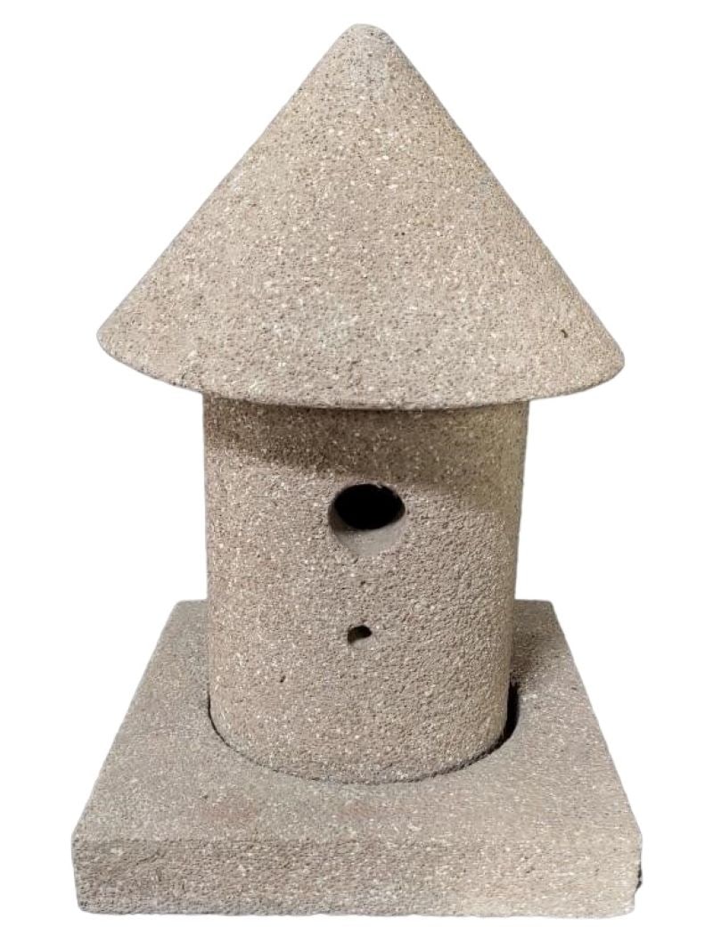 3 Piece Garden Decoration Candle Lit: 3 Piece Garden Decoration. Small outdoor garden ornament. used to place candle on the interior for lighting on a walk way or steps. Measures approx - 19h x 12w x 12d