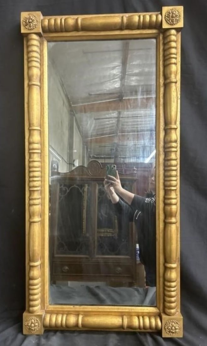 Antique Federal Gilt Wood Framed Mirror (1 of 3)