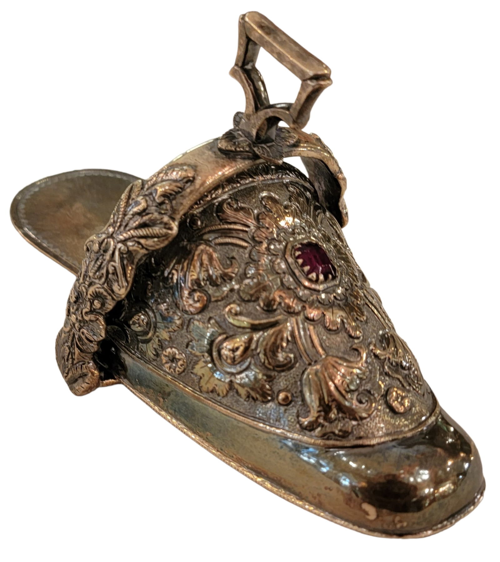 Vintage Silver Plate Ornate Stirrup With Bead (1 of 8)
