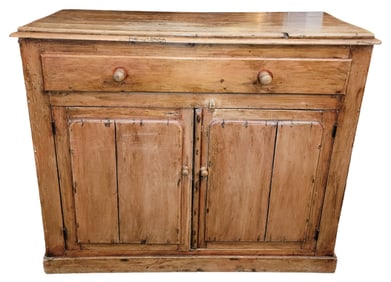 19thc Swedish Pine 2 Door Cabint with Single Drawer