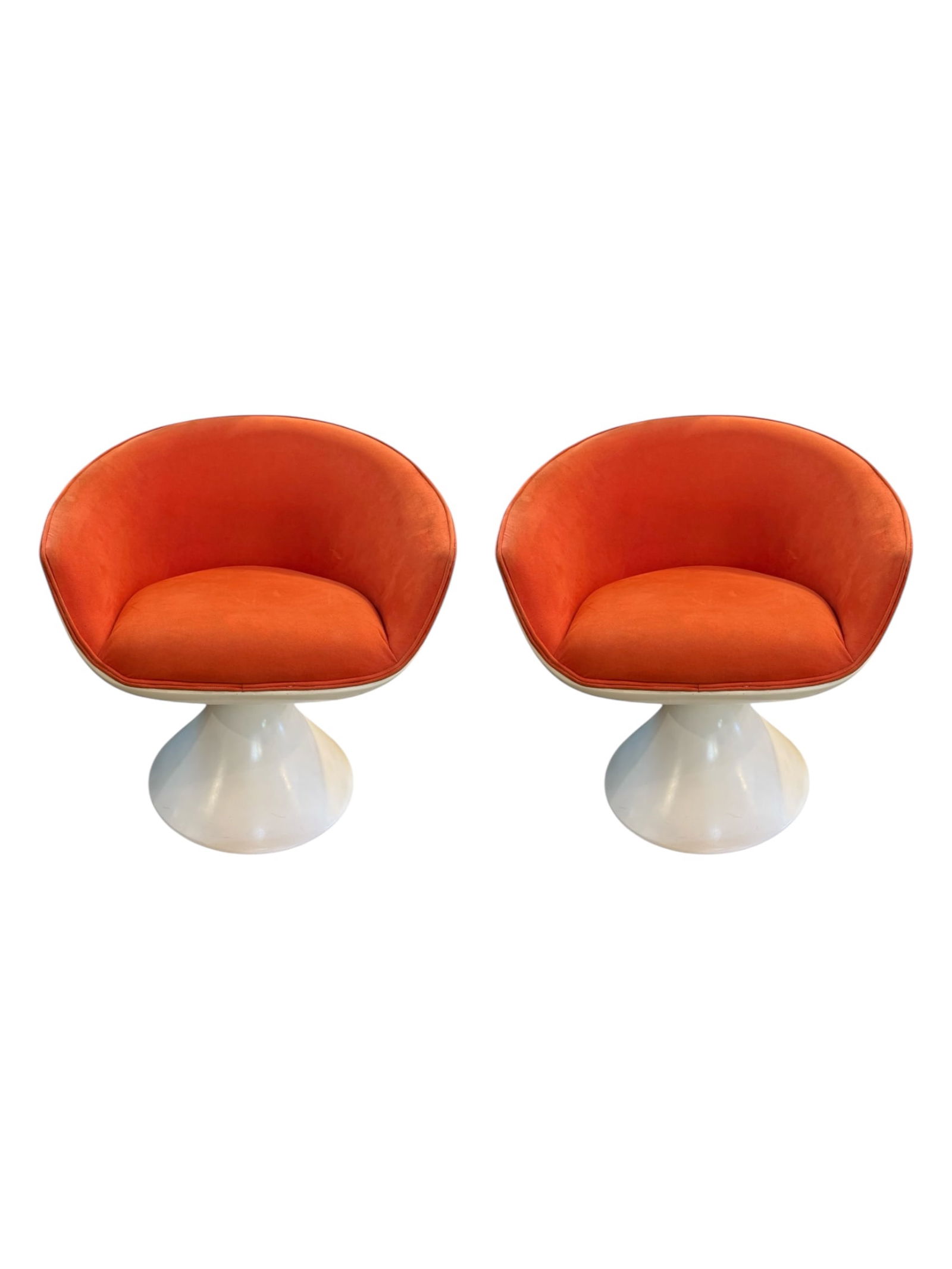 Pair of George Jetson Inspired Chromcraft Chairs: Step into a futuristic world with this Pair of George Jetson Inspired Chromcraft Chairs, a stunning blend of mid-century modern design and retro-futuristic flair. W26 x D21 xH30