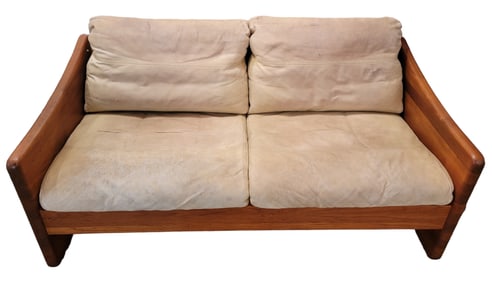 Teak And Leather Sofa By Mikael Laursen