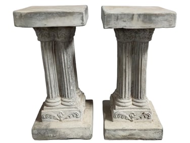 Pair of Column Cement Plant Stands