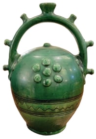 Green Pottery Odd Vase