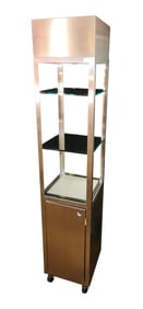 Industrial Metal and Glass Shelf With Compartment
