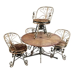 Five Piece 50s Iron Outdoor French Garden Set