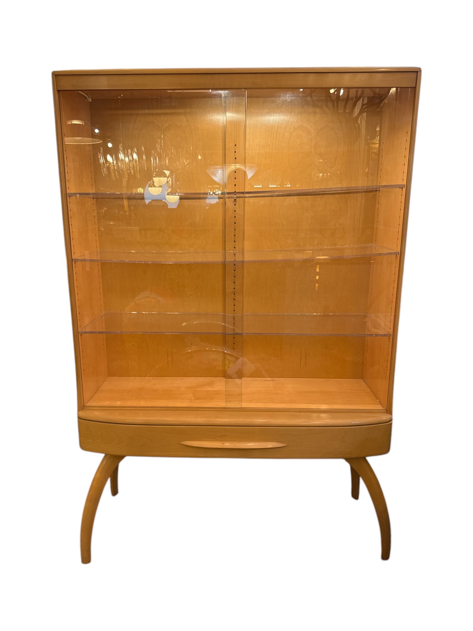 Rare MCM Heywood Wakefield Showcase/Vitrine With Led Lights and Wishbone Legs (1 of 5)