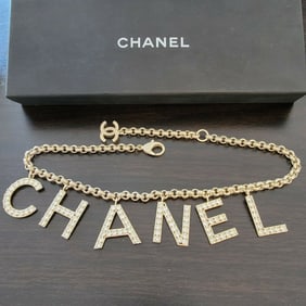 Authentic Chanel Alphabet LE Crystal Necklace