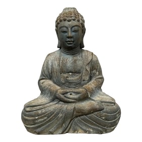 Vintage Carved Lucky Cement Buddha