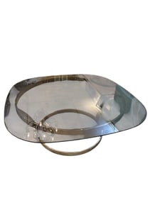 Mid Century Danish Coffee Table With Original Tinted Glass