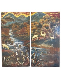 1952 Antoine Alarie Signed Painting With Gold Leaves