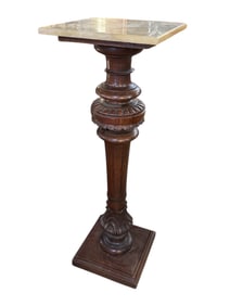 Italian Hand Carved Annex Marble Top Stand
