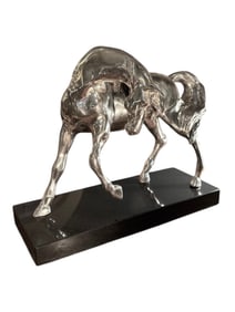 Majestic Silver Horse Sculpture