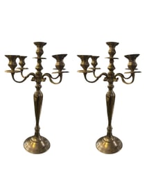 Pair of Large Candelabra Candle Holders