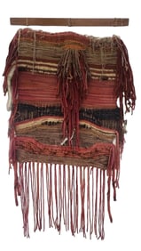 Antique Hand Woven Rag Art Tapestry