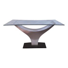 Large Italian 80s Glass/ChromeTable