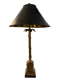 60s French Neoclassical Brass Table Lamp