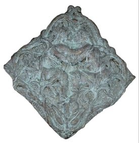 Cement Signed Plaque of 2 Kissing Lovers