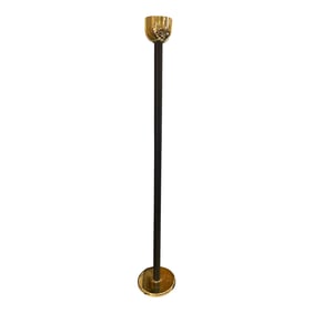 1970s Art Deco Regency Brass Chalice Torchiere Floor Lamp