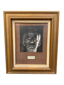 Signed Framed Portrait of Eugene Oneill Dated 1946
