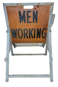 Vintage Metal Men Working Sign