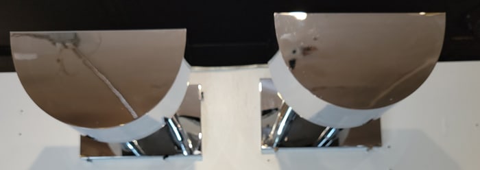 Pair of Contemporary Modern Chrome Sconces