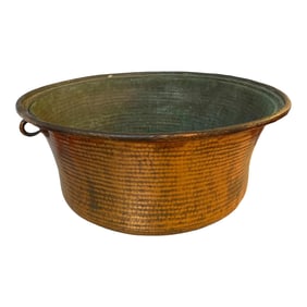 Antique 19th Century Large French Hand Hammered Copper Pot