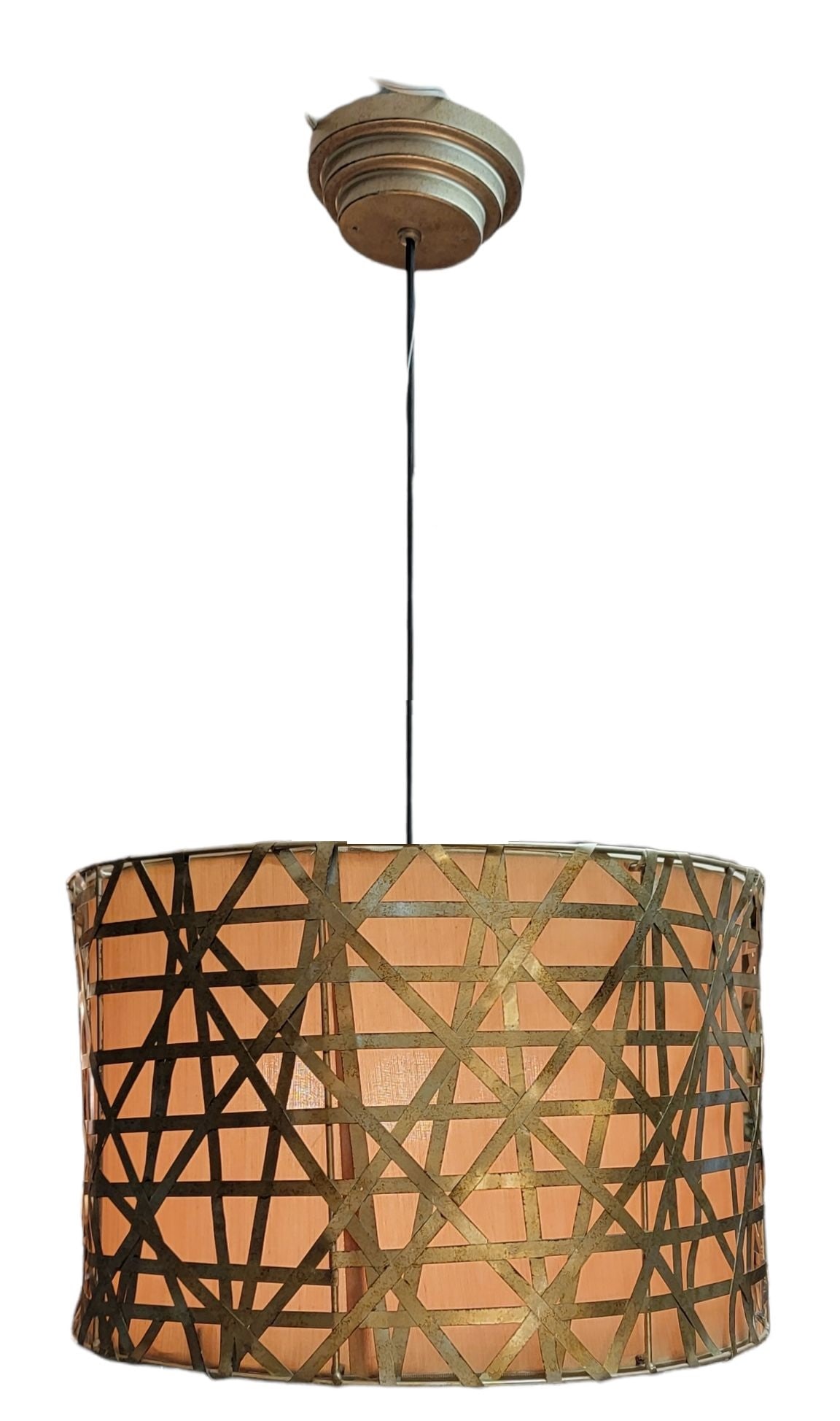 Mid Century Hanging Pendant Light W/Transparent Clear PVC: mid century hanging pendant light with transparent clear PVC 22 diameter x 38 high