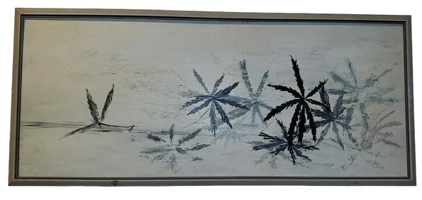 Mid Century Modern Framed Pastel Art