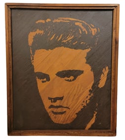 Hand Painted Sign Sillhouette of Elvis Presley