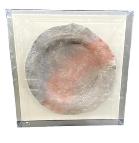 80s Lucite Modern Abstract Painted Ceramic Bowl Wall Art