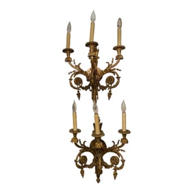 Pair of 19th Century Bronze Sconces Manner of Henry Dasson