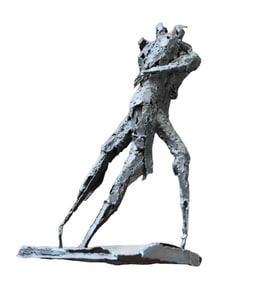 70s Signed Brutalist Hand Made Metal Couple.