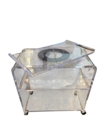 1970s Acrylic Lucite Glass Cart With a Rotating Top