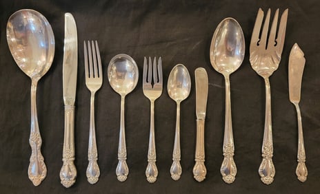 52 piece Brocade, International Sterling Silver Set for 8