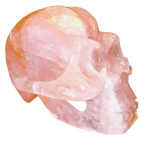 Rose Quartz Mid Century Giant Skull