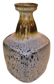 Pottery Vase With Drip Paint