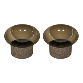 Pair of Space Age Lucite 60s French Smoked Acrylics Buttercup Sphere Lounge Chair