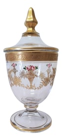 French 40s Gilt Crystal Candy Dish With Lid