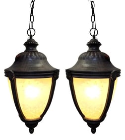 Pair of Large Late 20thc Hanging Pendants