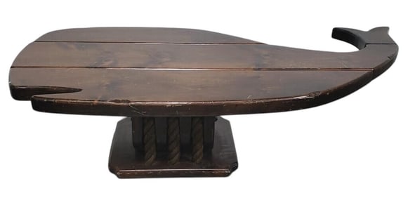 Whale-Form Wood Coffee Table