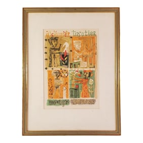 Lithograph Illustration by Gargantua Rabelais