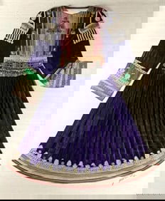 Traditional Antique Middle East Dress In Shadow Box Frame