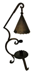 19thc Iron Candle Holder with Hanging Diffuser