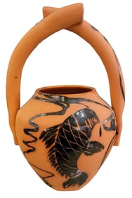 M. Dunham Signed Pottery Vase w/Handle