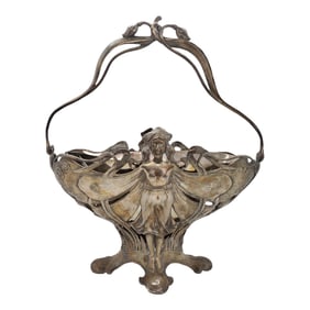 Art Nouveu Silver Plate Removale insert Center piece