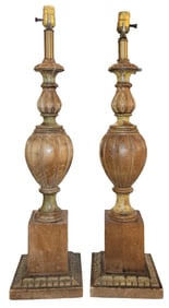 French Hand carved Table Lamps