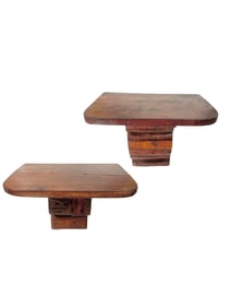 Pair of Hand Crafted Vintage Spanish Wall Hanging Shelves