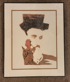 Hand Painted Charlie Chaplan Pencil Art